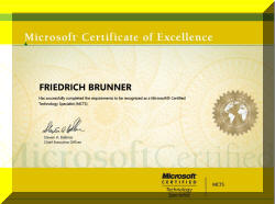 MicrosoftCertifiedTechnologySpecialist (MCST) Windows Server 2008
